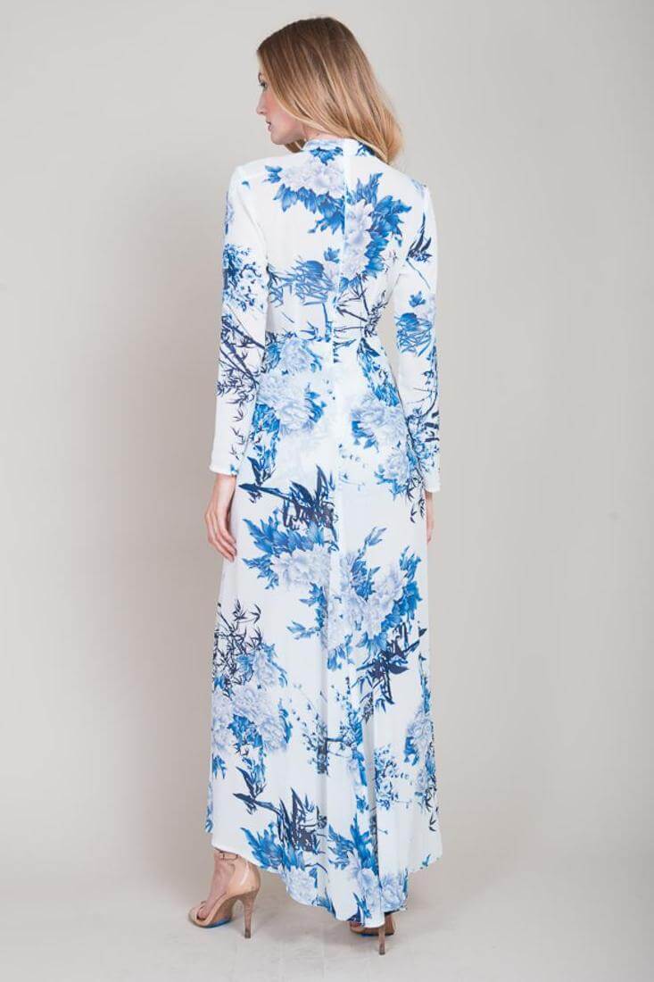 Estella Floral Maxi Romper Blue by Selfie Leslie