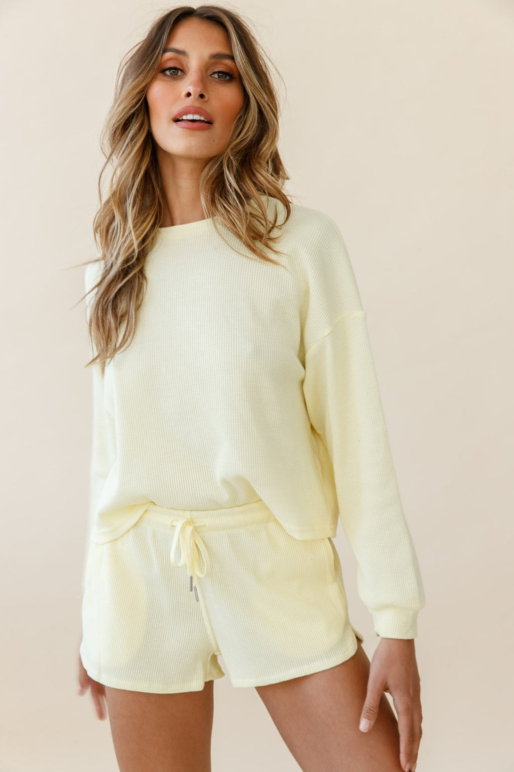 Feels Like Sunshine Drawstring Lounge Shorts by Selfie Leslie