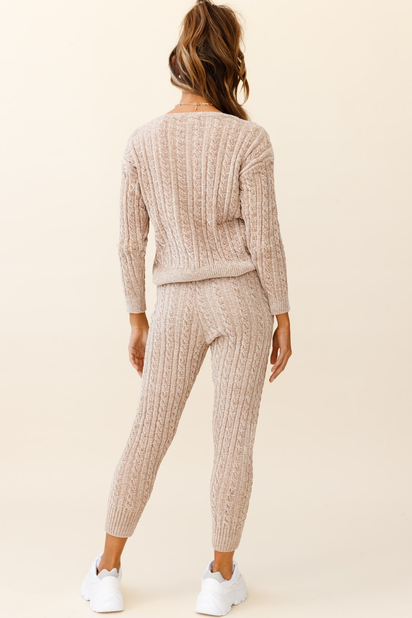 Kansas Long Sleeve Cable Knit Sweater Brown by Selfie Leslie
